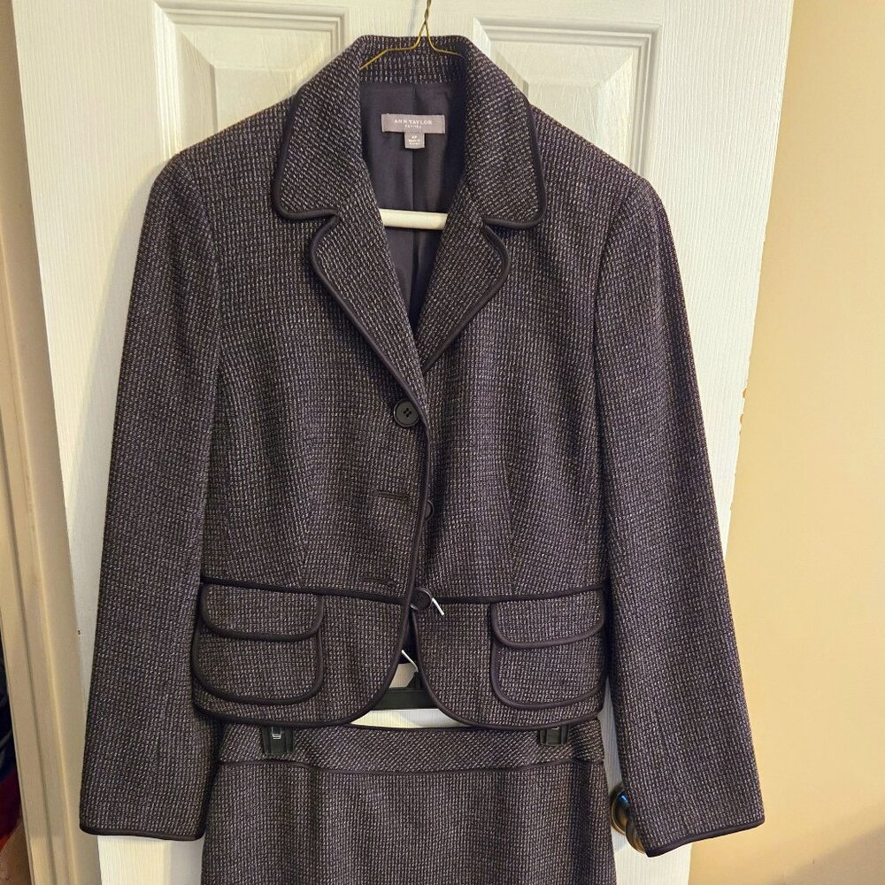 Ann Taylor Petite Black & White Suit